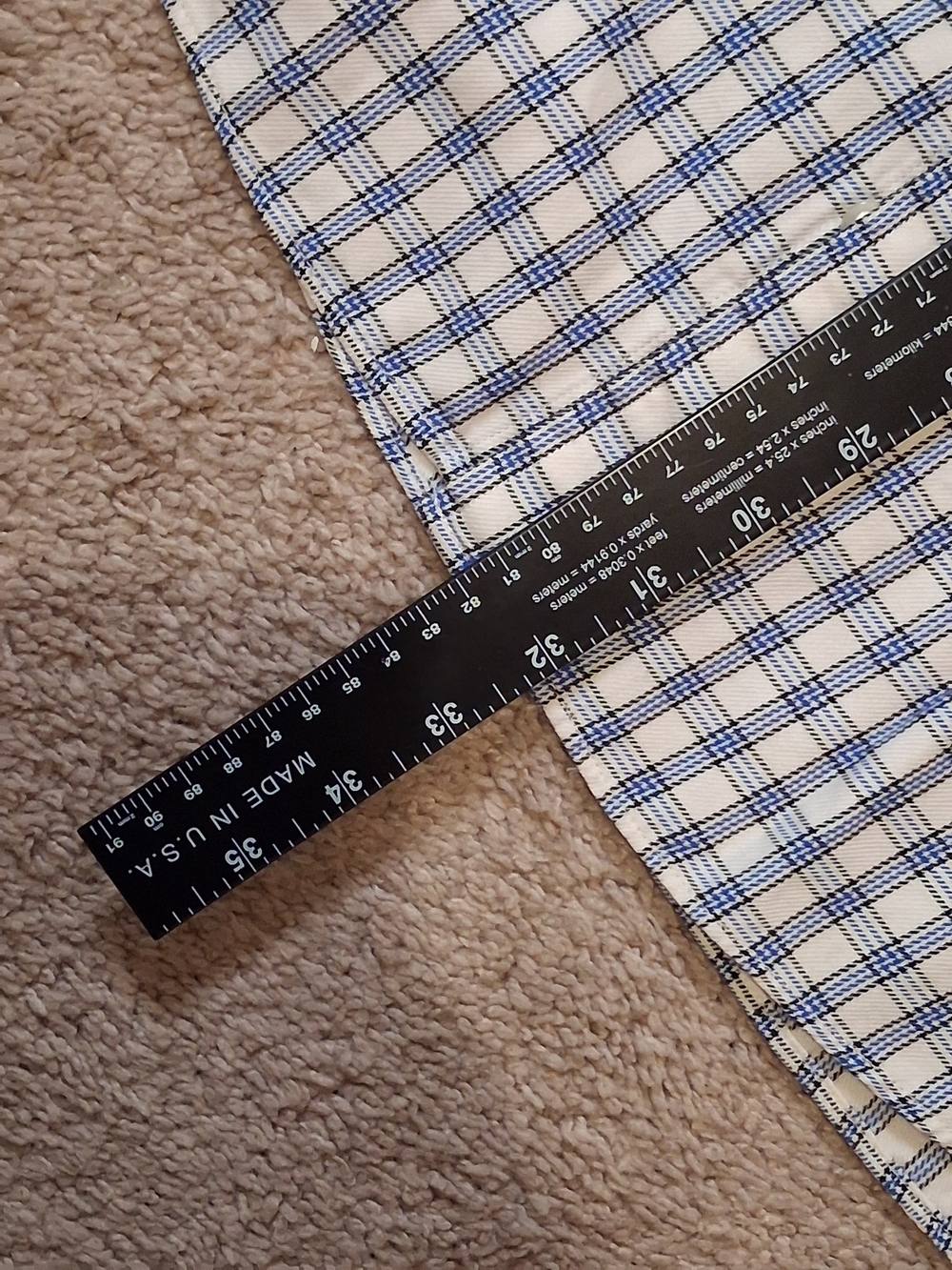 Tommy Hilfiger Classic Blue and White Check Button-Down Shirt - Picture 4 of 5